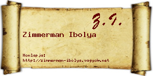 Zimmerman Ibolya névjegykártya